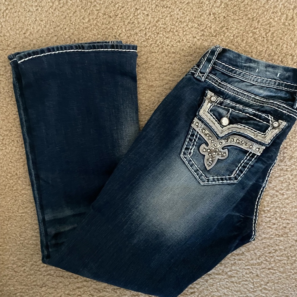 Women's Blue Embellished Jeans like new